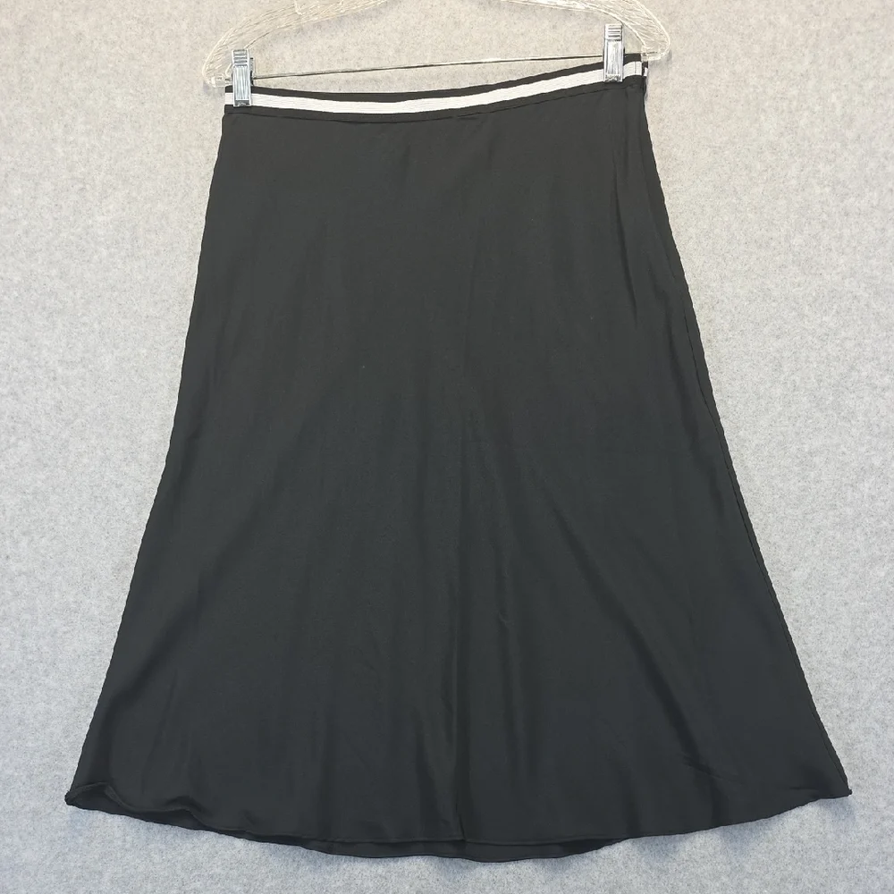Crosby Black A-Line Skirt Women’s Medium Elastic Waist Minimalist